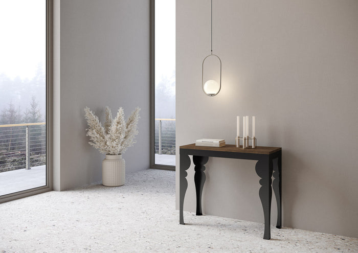 Consolle Allungabile 90-300x40x77 cm in Nobilitato Marrone