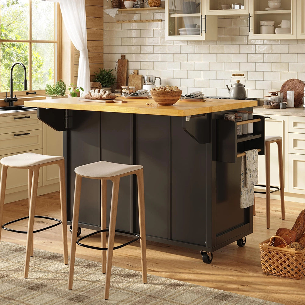 Isola cucina premium - Xylo - nero freni scomparti regolabili