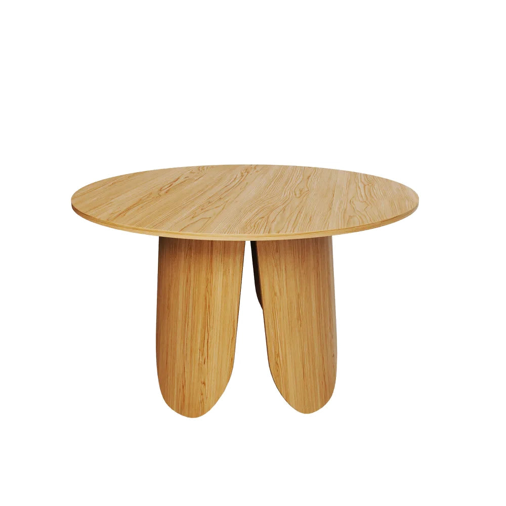 Tavolo rotondo Ø120cm top e gambe in MDF effetto legno chiaro| Einar