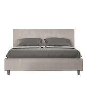Letto imbottito Matrimoniale 160x210 cm tessuto Labirinto Adele - Bianco,Contenitore