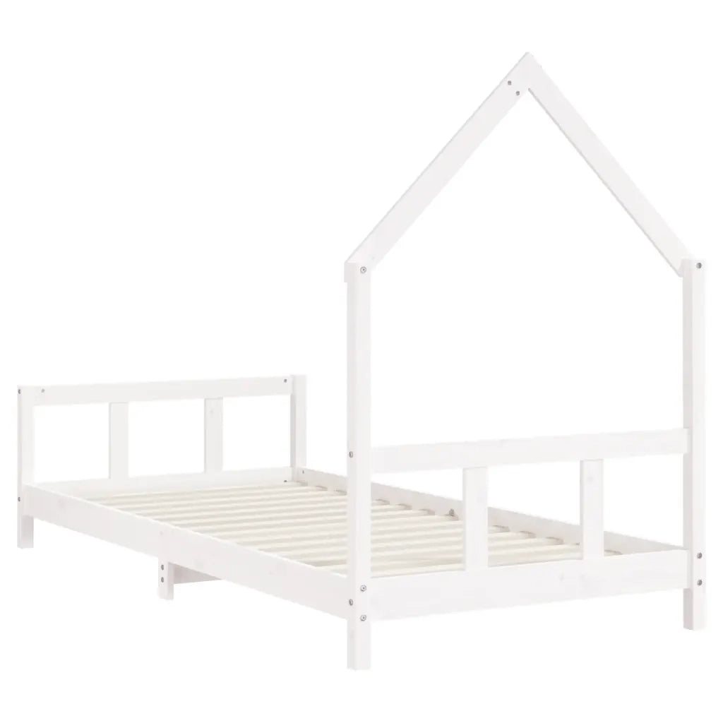 Giroletto per Bambini | Letto Infantile | Lettino Bianco 90x200cm in Legno Massello di Pino