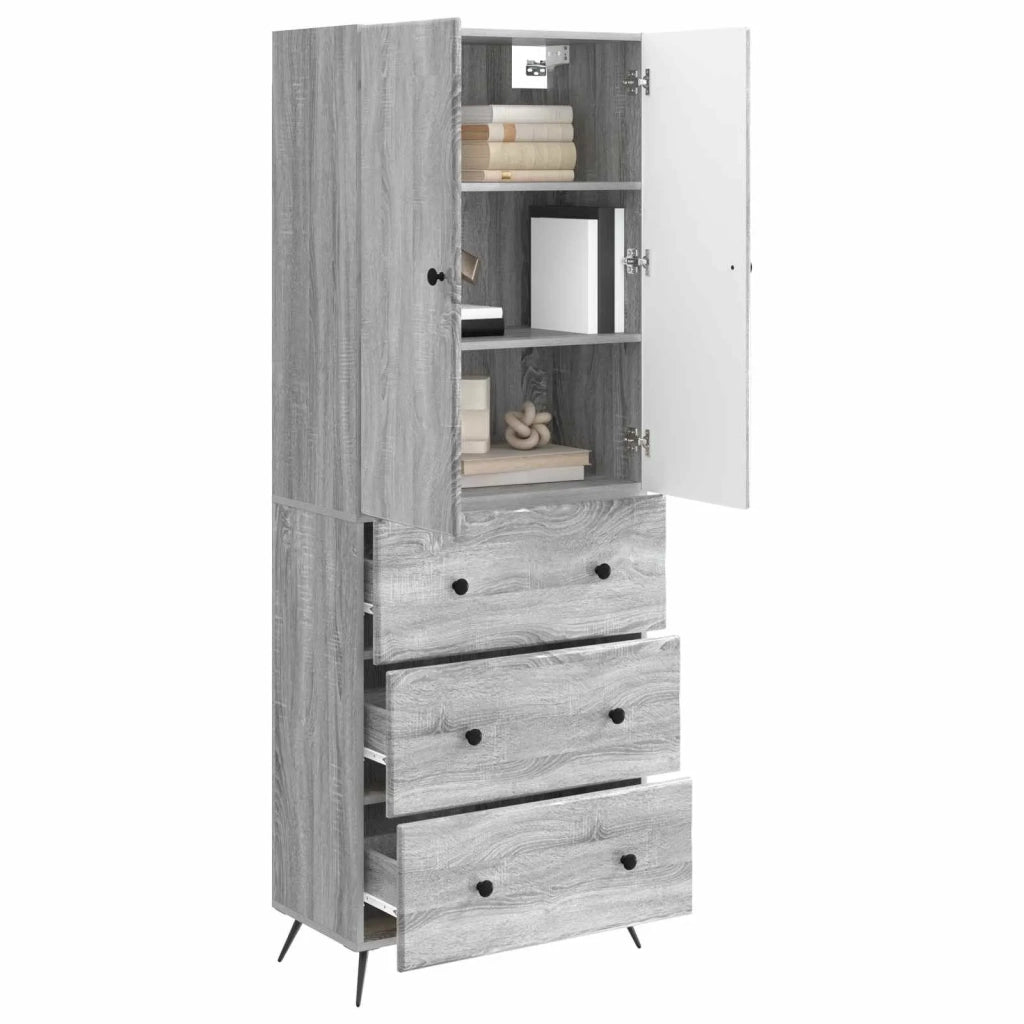 Set di armadi 2 pcs Sonoma grigio 66 x 34,5 x 90 cm