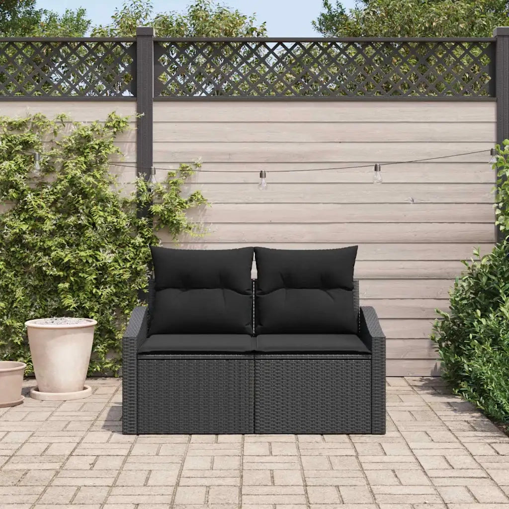 Divano da giardino con cuscino 123 x 62 x 69 cm polyrattan 42006781