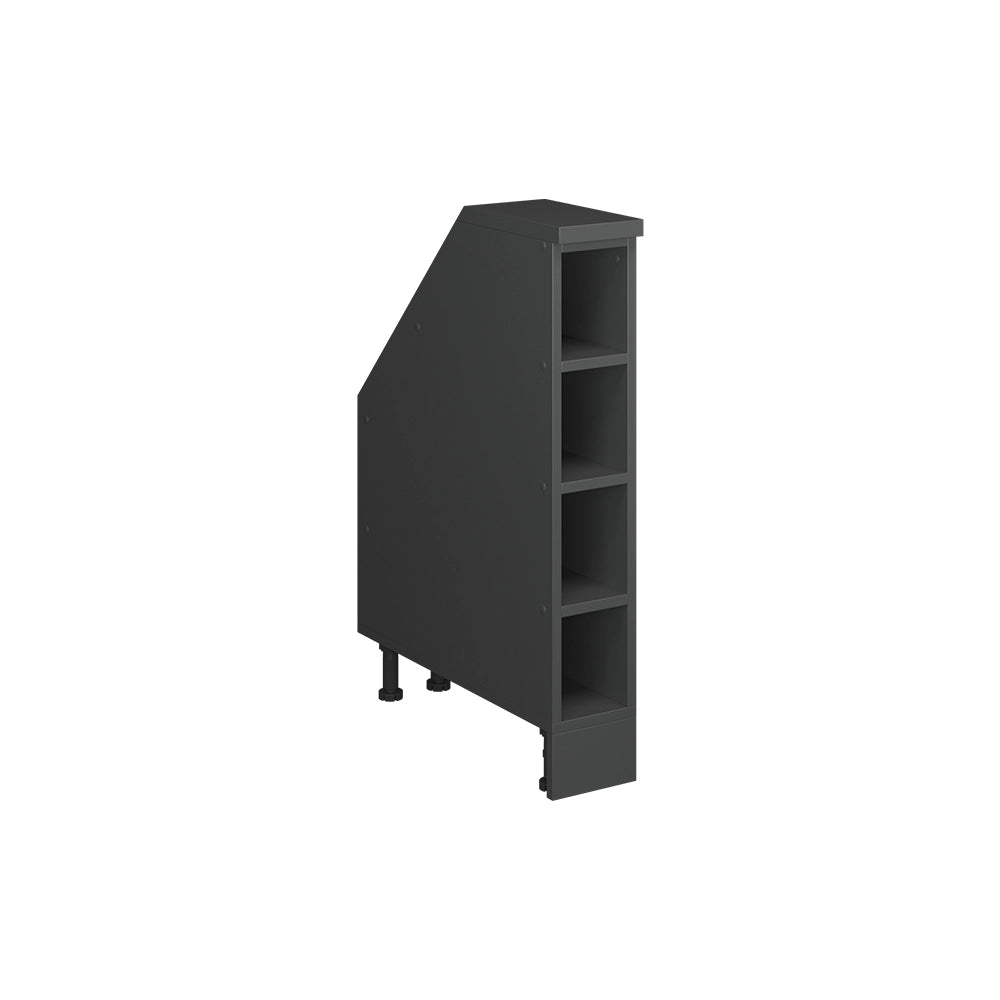 Mobile cucina sottotetto R-Line Antracite/Antracite 15 cm con 4 scomparti, carcassa 60 cm profondità Vicco