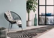 Tappeto Passatoia In Tessuto Jacquard Linea Emozioni Disegno Optical Nero - 57x600 - Nero