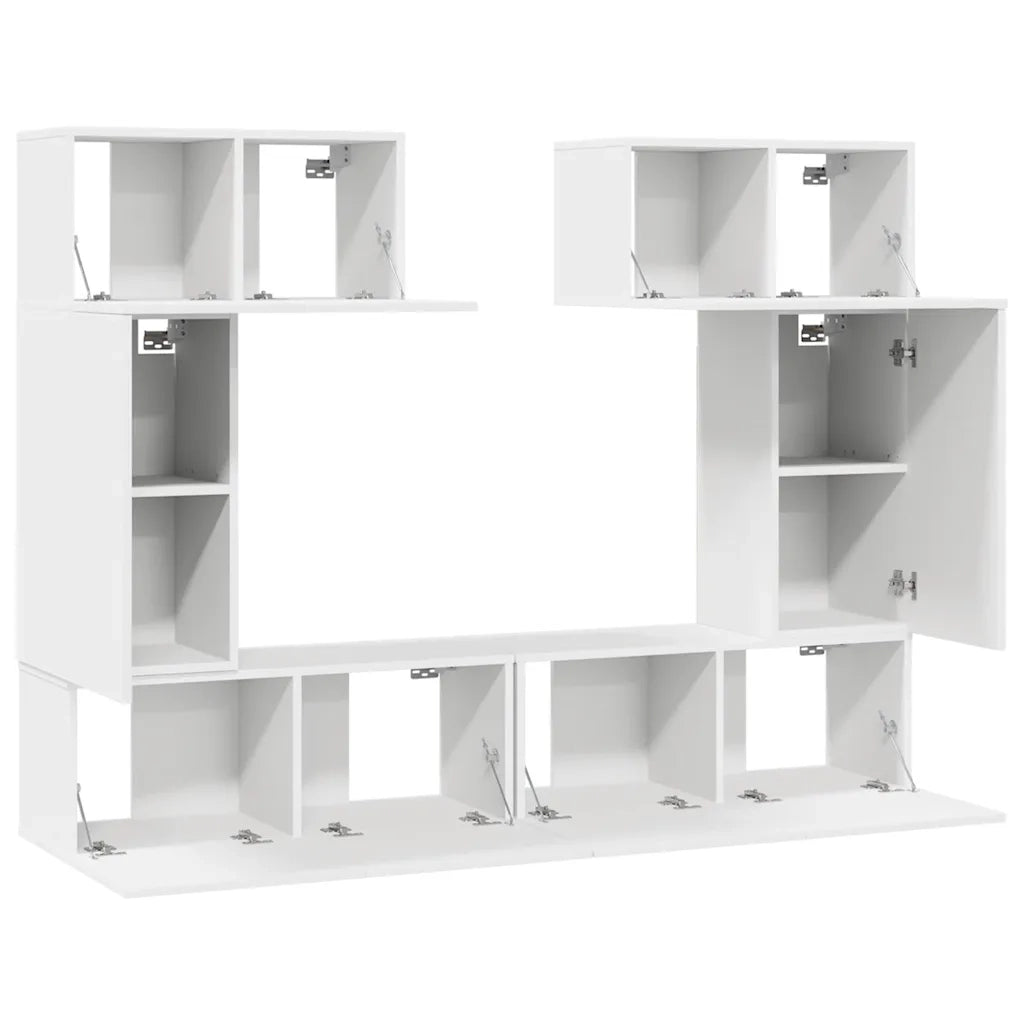 Set Mobili TV 6 pz Bianco in Truciolato cod mxl 33899