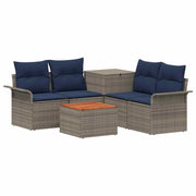 Set di divani 6 pcs 4-Numero di posti Grigio e Blu Navy 3447087