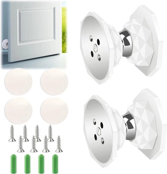 Stopper magnetico per caravan con gel di sabbia - sicurezza della porta - bianco - slot della porta - spazio di stoccaggio - camper - barca - 2 pezzi
