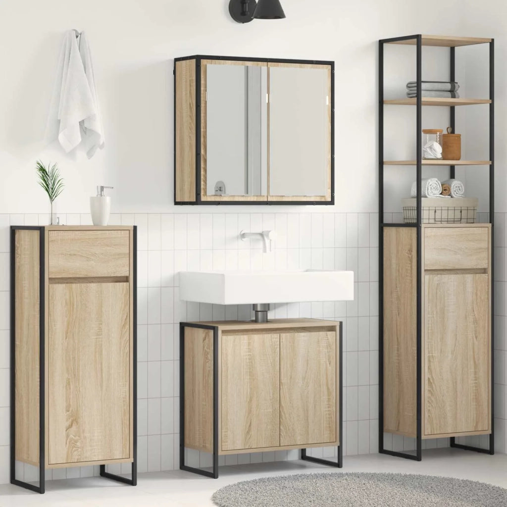 Set di mobili per il bagno Rovere Sonoma Legno multistrato