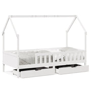 Giroletto Bambini | Letto Infantile | Lettino con Cassetti 90x200 cm Legno Massello di Pino