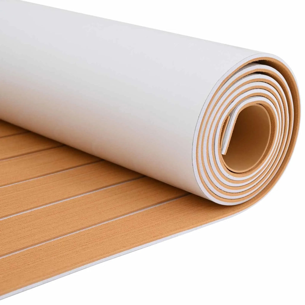 Tappetino per Barche Rigato Marrone e bianco 240 x 60 cm EVA CFW7442197