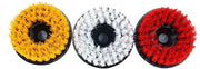 Set di spazzole 3 pezzi - Bianco/Tenero per Pelle/Vetro/Tappeti - Giallo/Medio per Superfici da bagno - Rosso/Fermo per Esterno - 13 cm di diametro - Adatto per diverse superfici - Spazzole da pulizia