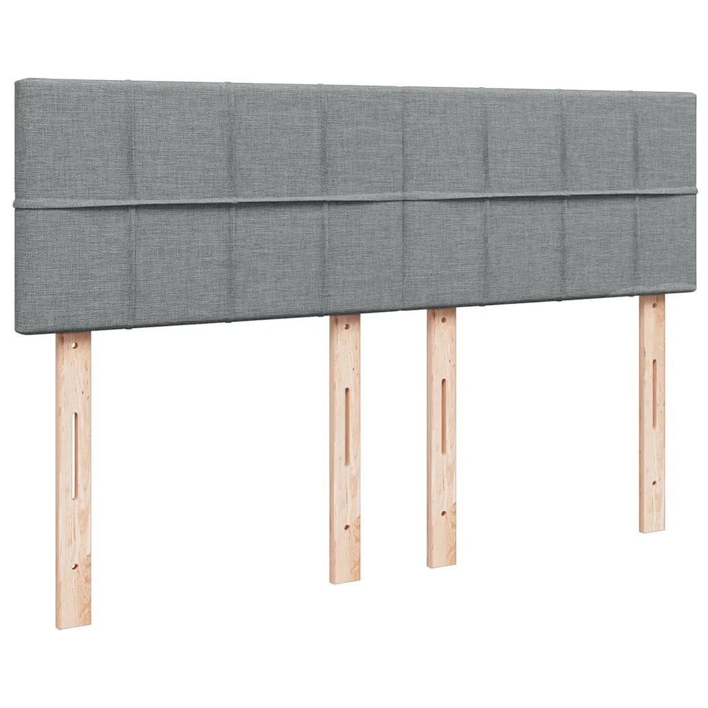 Giroletto a Molle con Materasso Grigio Chiaro 140x190cm Tessuto