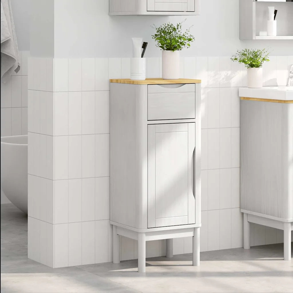 Mobile da Bagno con cassetto FLORO Bianco 35 x 30 x 90 cm