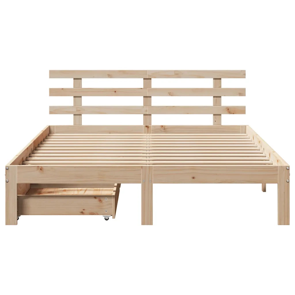 Giroletto con Cassetti 135x190 cm in Legno Massello di Pino 3302000