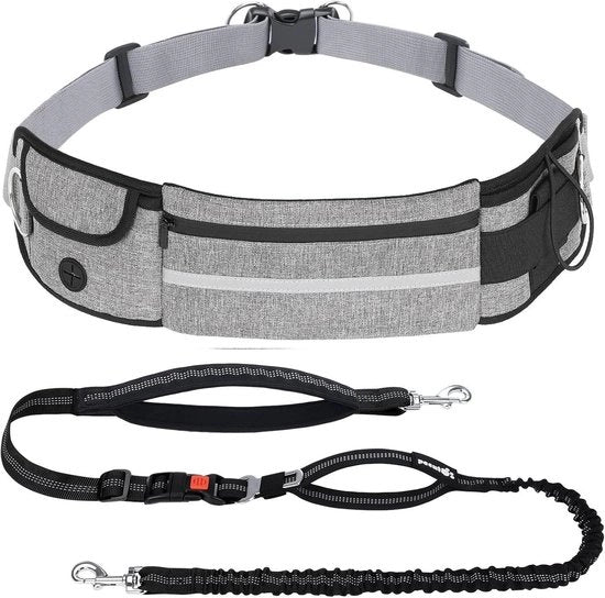 Cintura per cani con cinghia addomesticante, cinghia per passeggiata, cintura per cani per grandi e medi cani, cintura per cani con tasca per cinghia, cinghia elastica per passeggiata per cani, cintura per cani per corsa, corsa con cani