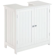 Mobiletto Bagno con 2 Ante e Ripiano Regolabile ¨C zephmum ¨C Bianco 60x30x60 cm