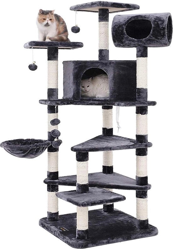 Giocattolo per Gatti XL con Paline per Artigli, Hok in Materiali di Alta Qualità - Grigio