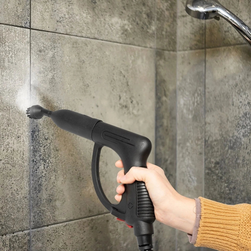 Trade Shop - Pulitore A Vapore Multifunzionale A Traino 1500 Watt Igienizza Pulisce Casa Con Accessori -