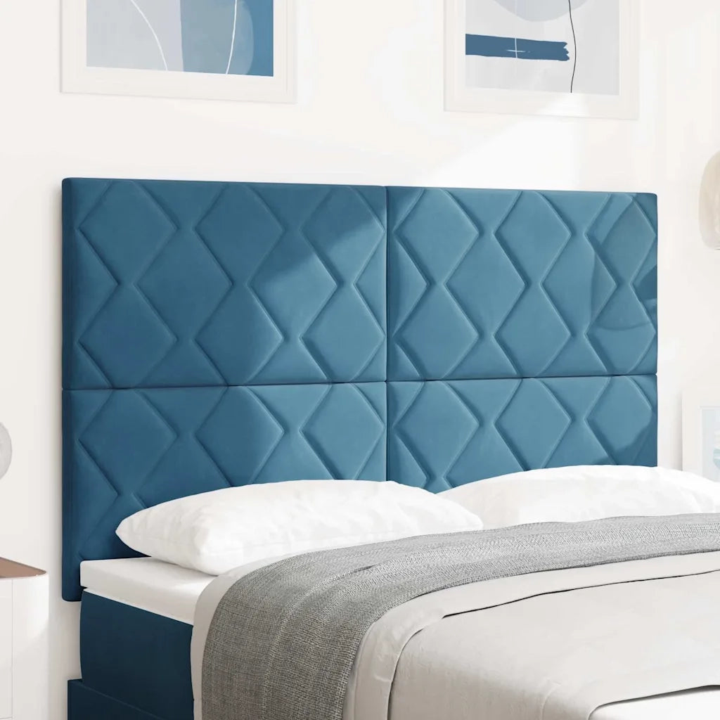 Testiera con testiera Blu scuro 144 cm Velluto 3337923