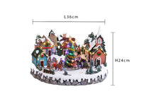 Villaggio Natalizio Piazza Albero Luci Musica e Movimento 36 cm in Resina