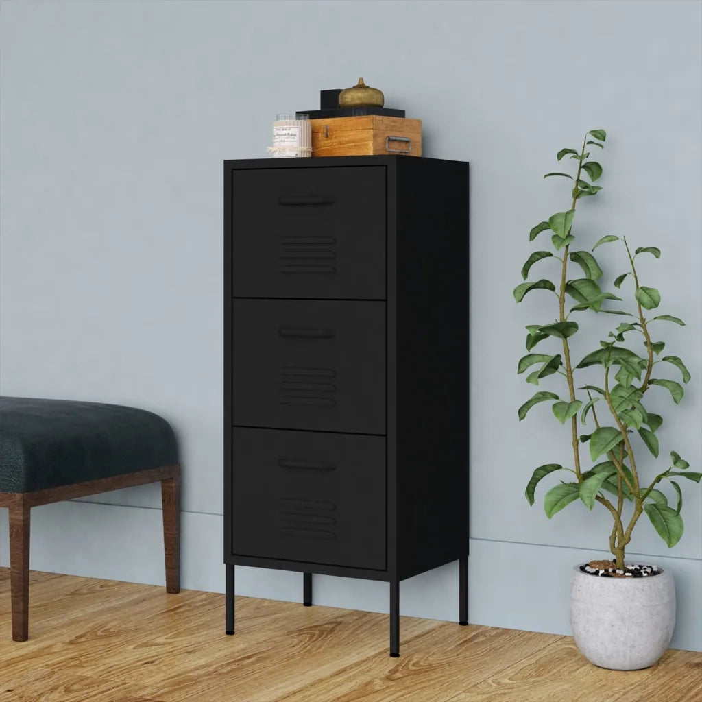 Armadietto Nero 42,5x35x101,5 cm in Acciaio 336187