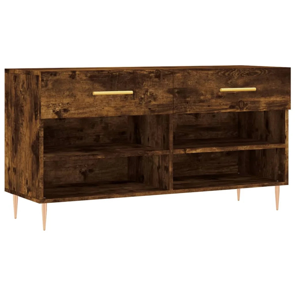 Panca portascarpe/stivali cassettiera scaffale mobiletto portaoggetti per ingresso 102 x 35 x 55 cm legno ingegnerizzato marrone 02_0022916