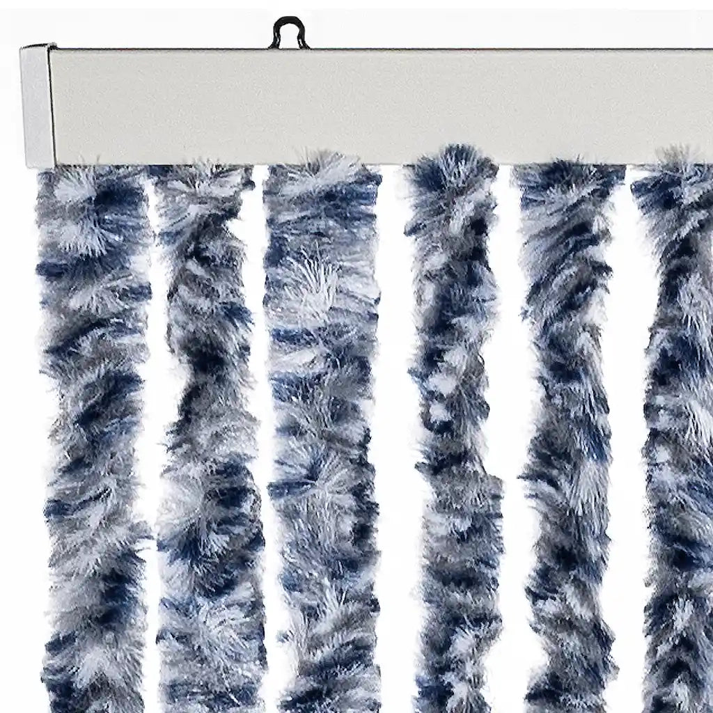 Zanzariera Blu Bianco e Argento 56x185 cm Ciniglia 284273