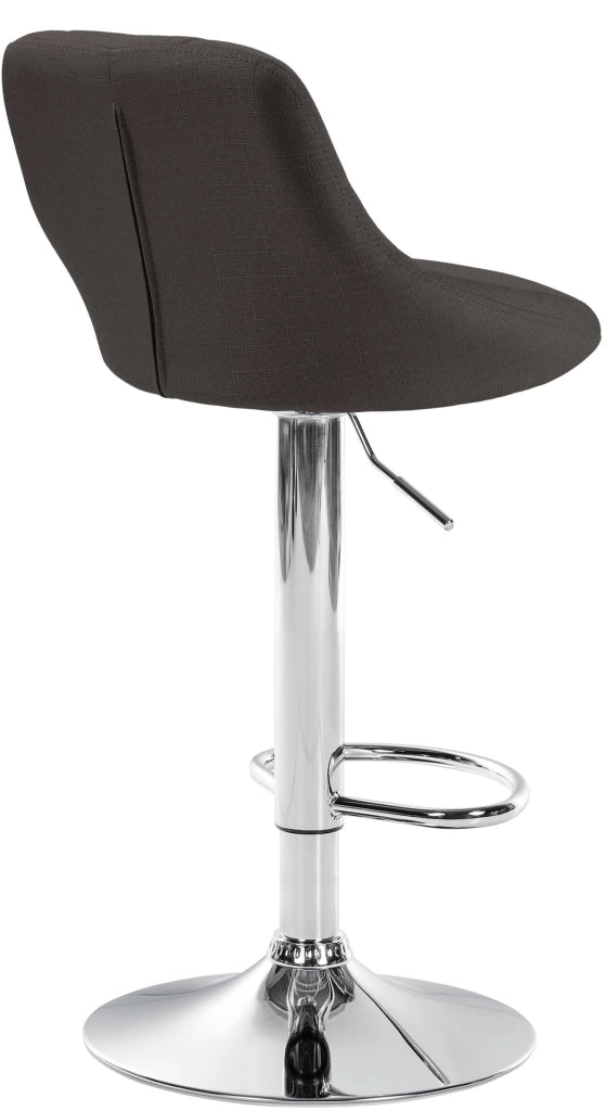 Sgabello bar LAZIO in tessuto grigio scuro,cromo