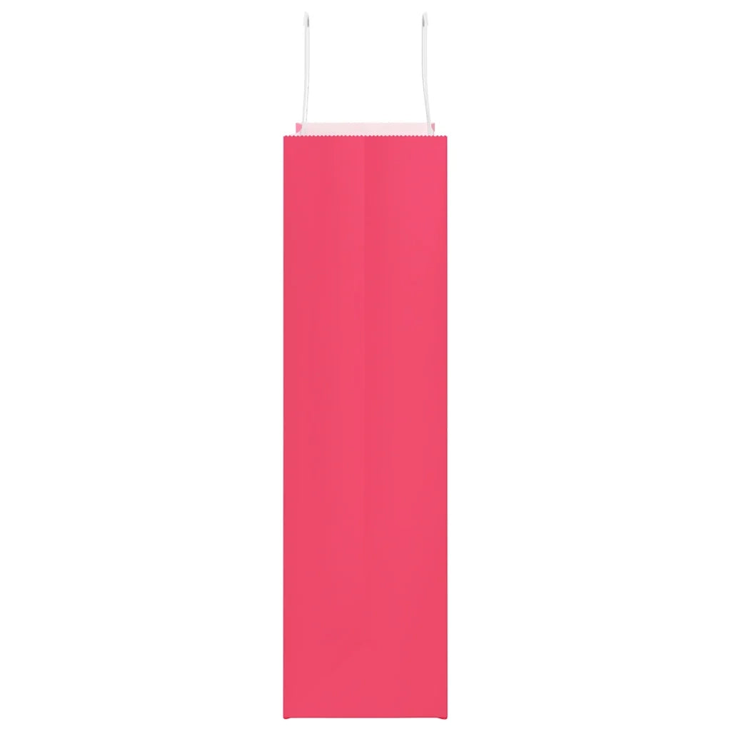 vidaXL Sacchetti di Carta 50 pz con Manici Rosa 32x12x42 cm