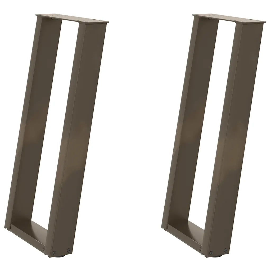 Gambe per tavolo consolle a forma di U 2 pz in acciaio naturale 28x(72-73) cm 4012779