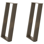 Gambe per tavolo consolle a forma di U 2 pz in acciaio naturale 28x(72-73) cm 4012779