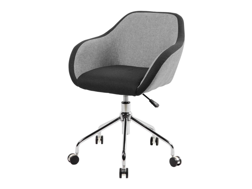 Sedia da ufficio Bardello, Poltrona operativa da ufficio, Seduta ergonomica da ufficio, 56x58h77/84 cm, Grigio e Nero