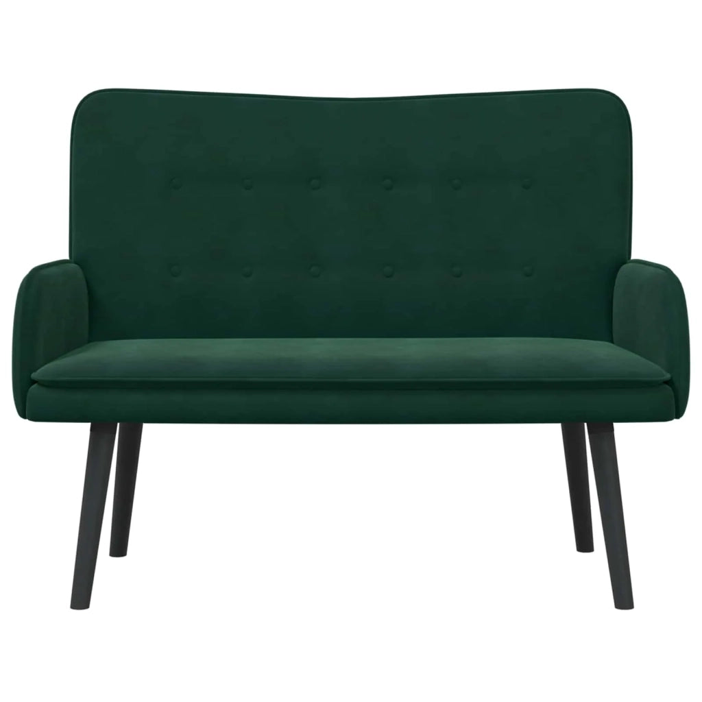 Sofa a Due Posti Verde Scuro 115 x 61 x 87 cm Velluto 42028915