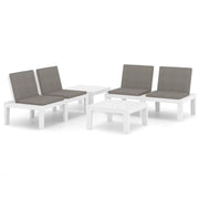 Set di mobili da giardino mobili da esterno 4 pezzi con cuscini in plastica bianca 02_0016171