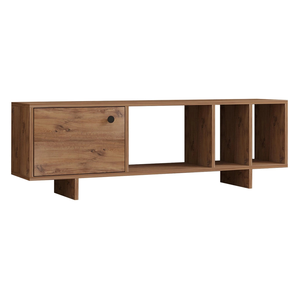 Fumane, Mobile Porta tv 4 Vani, 140x29x45h cm Marrone Rovere