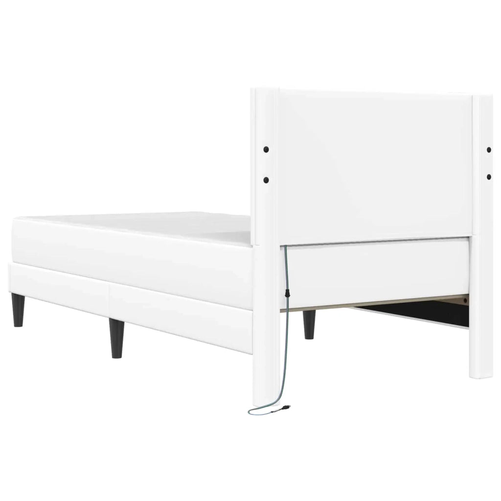 Struttura del letto con testiera Bianco 90 x 200 cm Similpelle 3414987