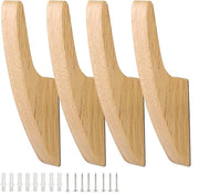 Hanger per armadio 4 pezzi - Maniglione in legno - Hanger multifunzionale per parete - Legno di quercia - Fori di montaggio preborati - Resistenti agli urti e stabili