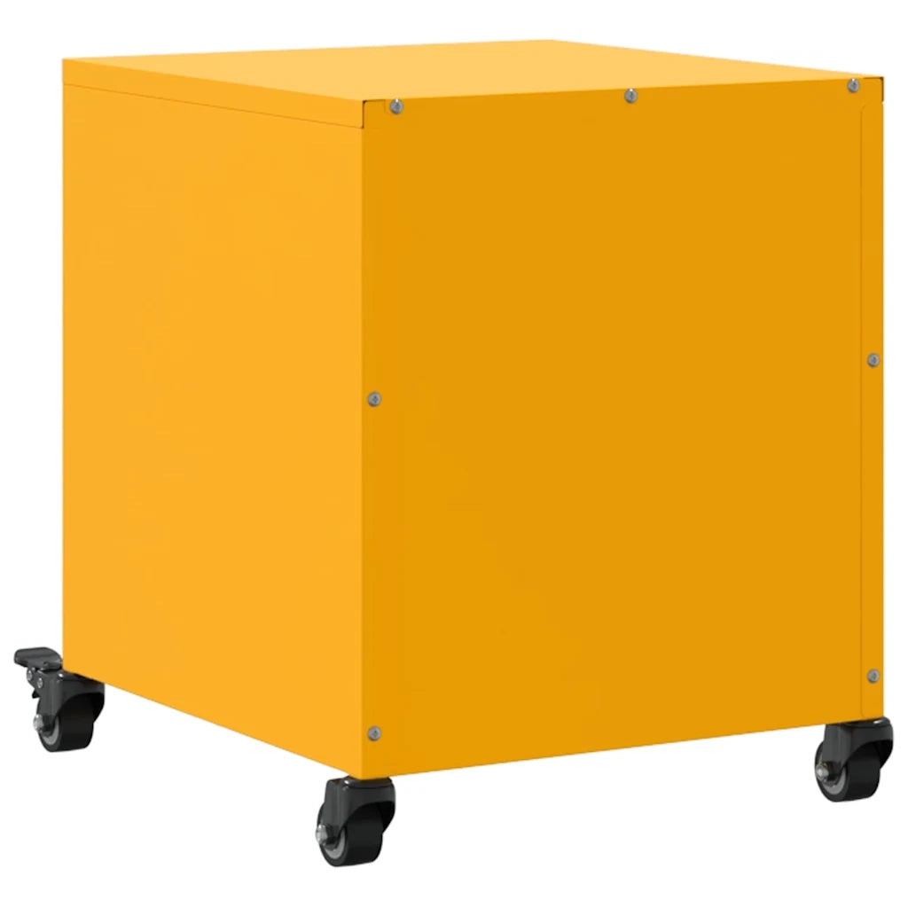 Comodini 2 pz Giallo Senape 36x39x43,5 cm in Acciaio 846621