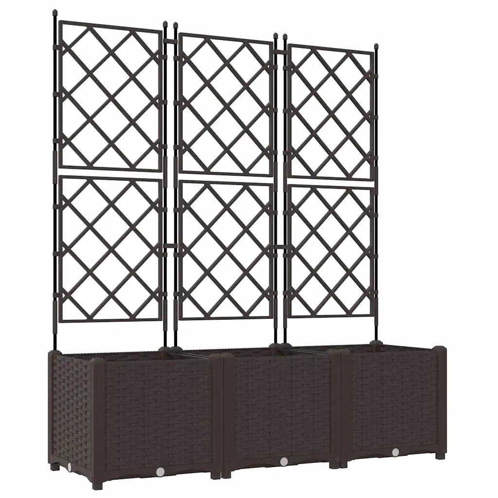Vaso da giardino 3 pcs Marrone 120 x 40 x 143 cm Plastica 42002817
