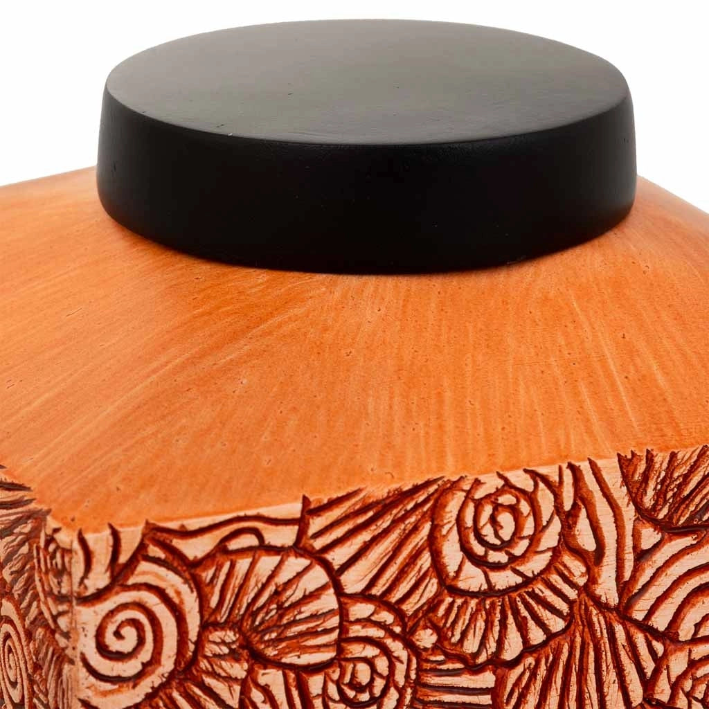 Scatola decorativa in poliresina arancione 16x16x13,5h