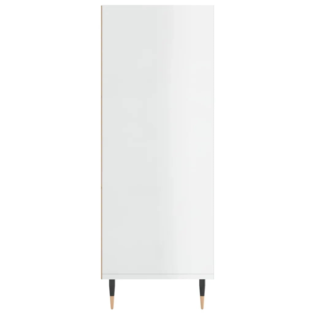 Libreria Bianco Lucido 69,5x32,5x90 cm in Legno Multistrato 828342