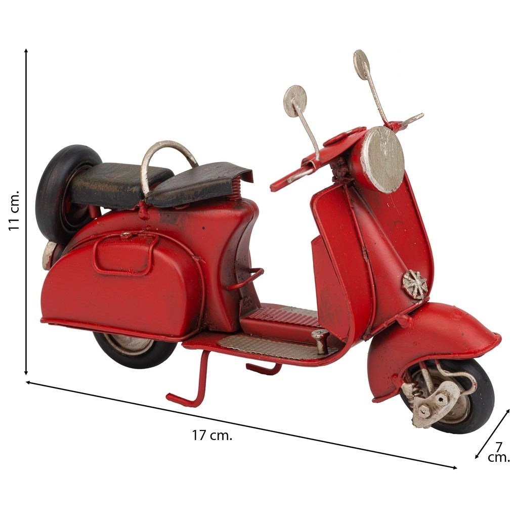Moto in metallo rosso 17x7x11h