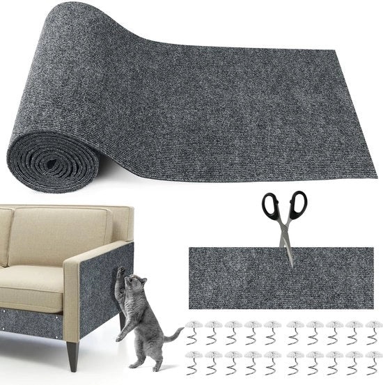Krabbamata autoadesiva per gatti da 300 cm x 40 cm, protezione contro le abrasioni per gatti su divano, krabbamata per gatti da assemblare con 20 viti, protezioni antiabrasione per gatti per piattaforme per gatti, divano, muro, protezione per la porta