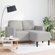 Divano 2 Posti con Chaise a L Grigio Nuvola 125 cm in Tessuto 4107067