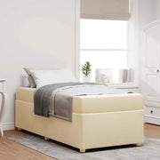 Struttura del letto con materasso Crema 90 x 190 cm Tessuto 3399326