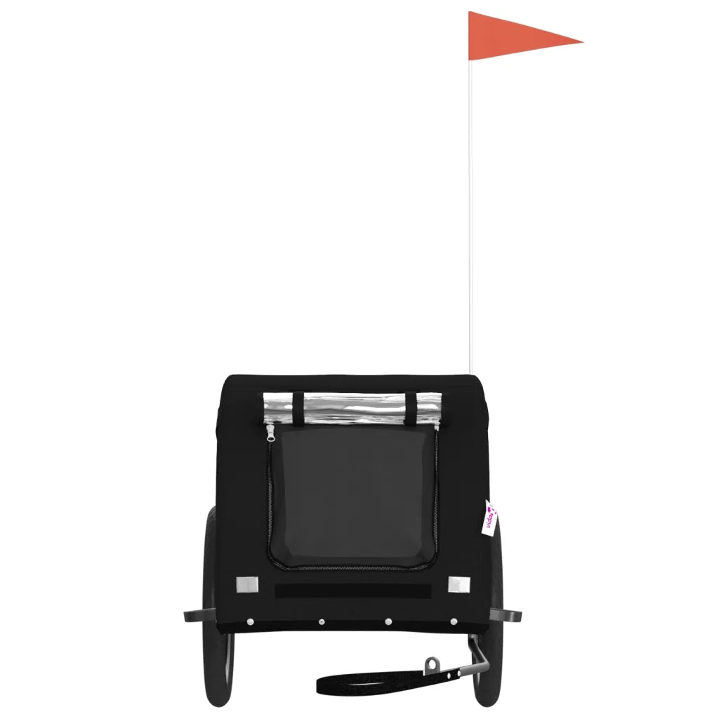 Rimorchio da Bici per Animali Nero Oxford e Ferro CFW8481185