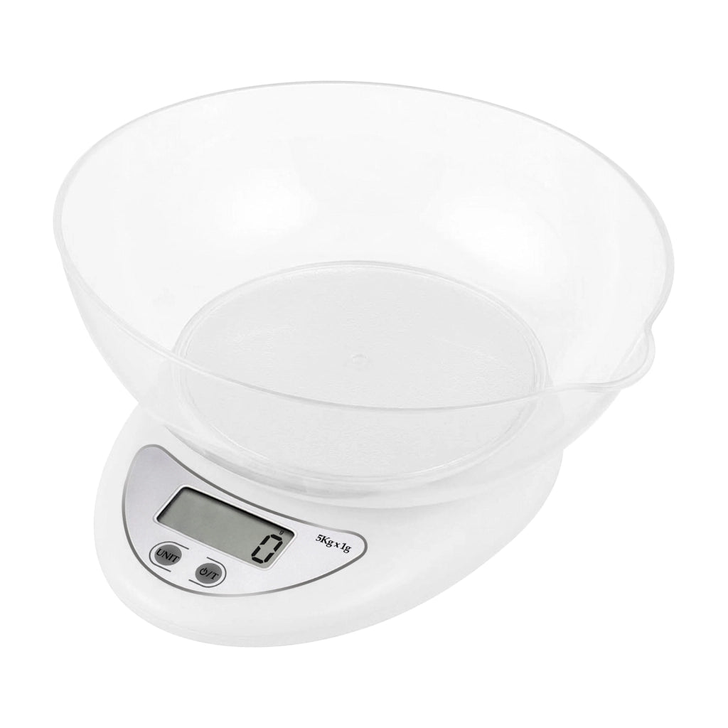 Bilancia da Cucina con Ciotola Schermo LED Funzione Tara e Unità Multiple Bianco Avizar