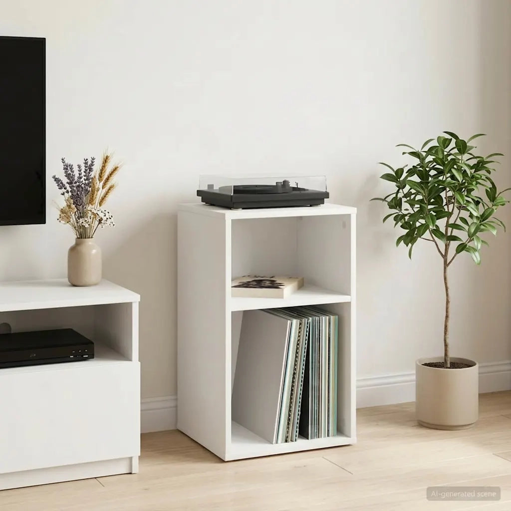Mobile porta vinili Bianco 38 x 33 x 61 cm Legno ingegnerizzato 8012858