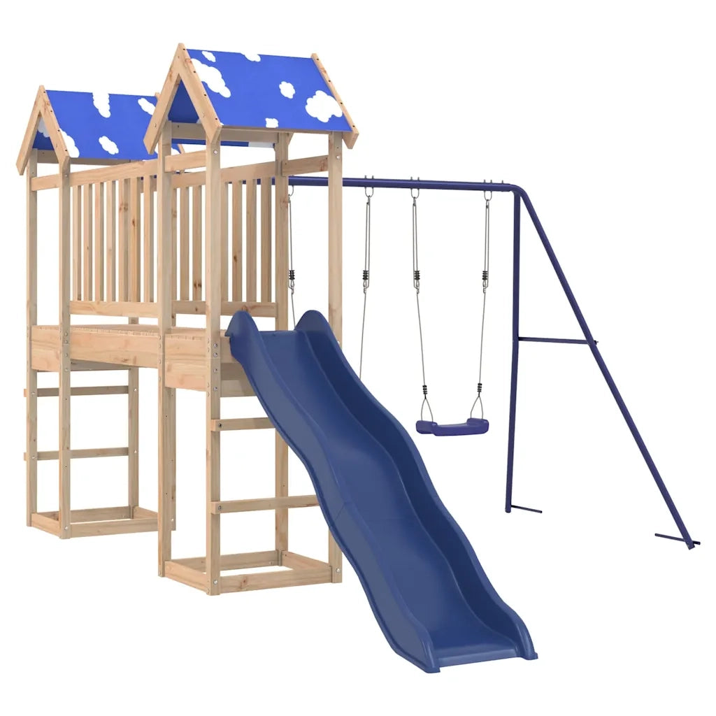 Set da Gioco da Esterno in Legno Massello di Pino